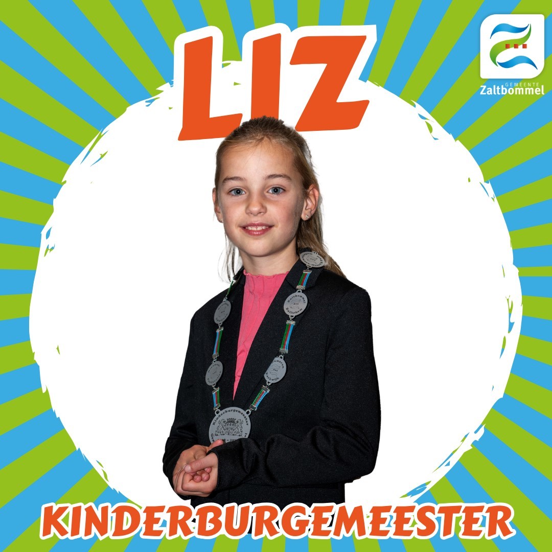 Kinderburgemeester Liz met ambtsketting